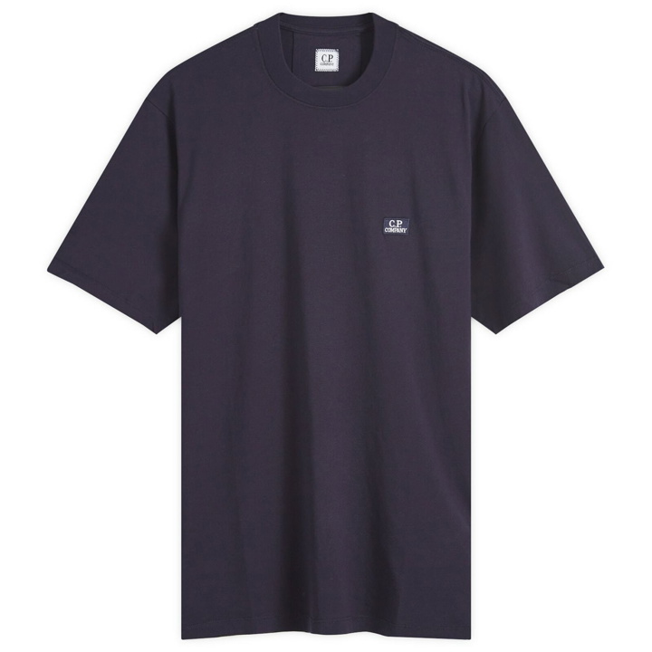 Photo: C.P. Company Men's Logo Patch T-Shirt in Total Eclipse