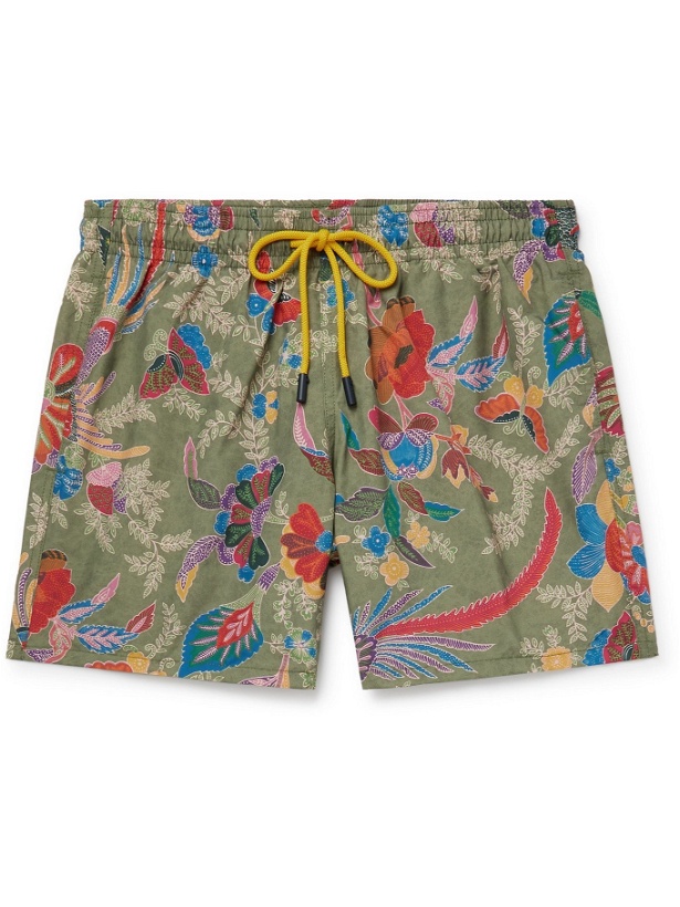 Photo: ETRO - Slim-Fit Mid-Length Floral-Print Swim Shorts - Green - S