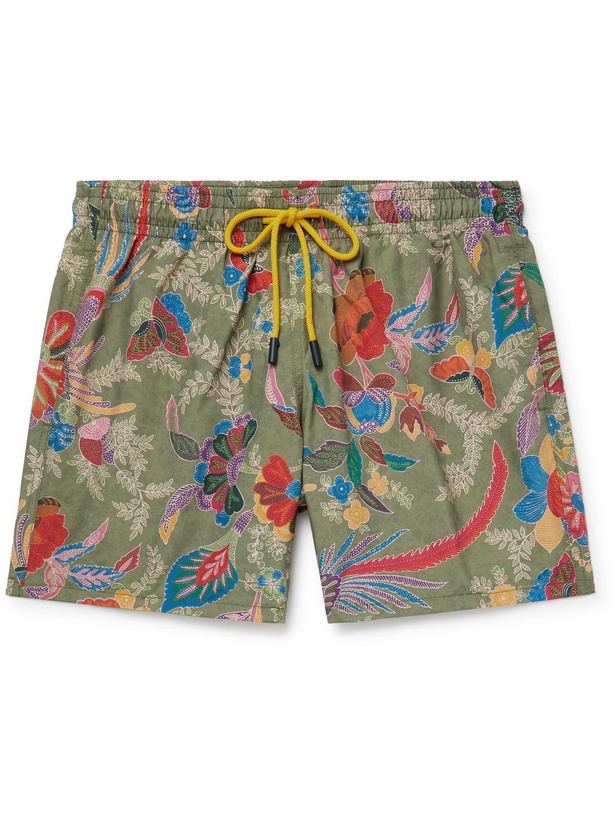 Photo: ETRO - Slim-Fit Mid-Length Floral-Print Swim Shorts - Green - S