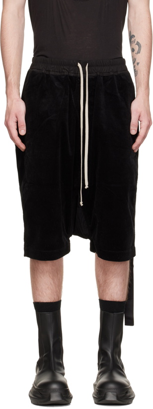 Photo: Rick Owens Drkshdw Black Drawstring Shorts