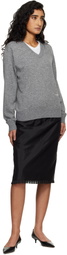 Dunst Black H-Line Laced Midi Skirt