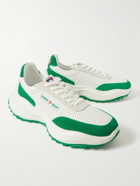 Casablanca - Atlantis Suede-Trimmed Perforated Leather Sneakers - Green