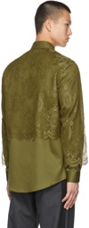 Burberry Green Cotton Lace Overlay Shirt