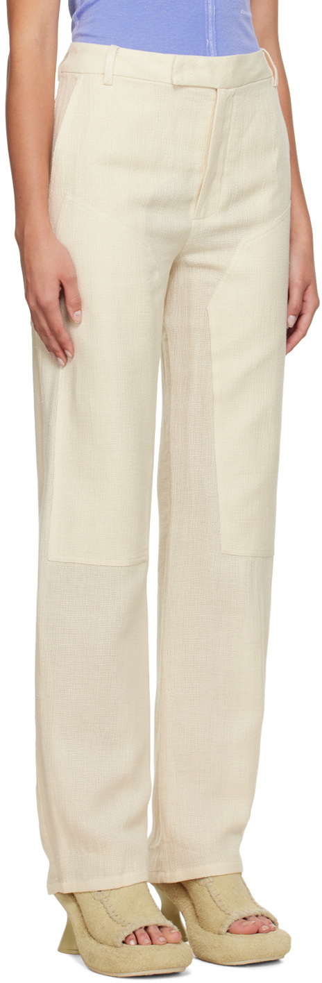 Eckhaus Latta Off-White Relaxed-Fit Trousers