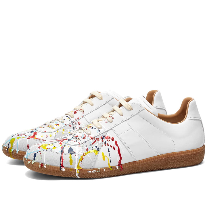 Photo: Maison Margiela Men's 22 Painted Replica Sneakers in Off White