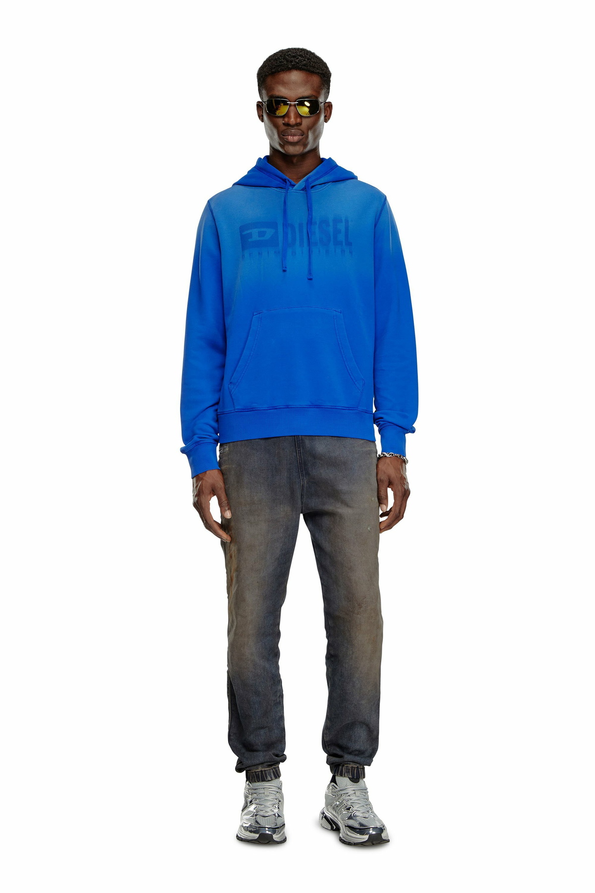 Diesel Faded hoodie with Denim Division logo - Sweaters Mens