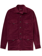 Rubinacci - Sahariana Cotton-Blend Corduroy Field Jacket - Burgundy