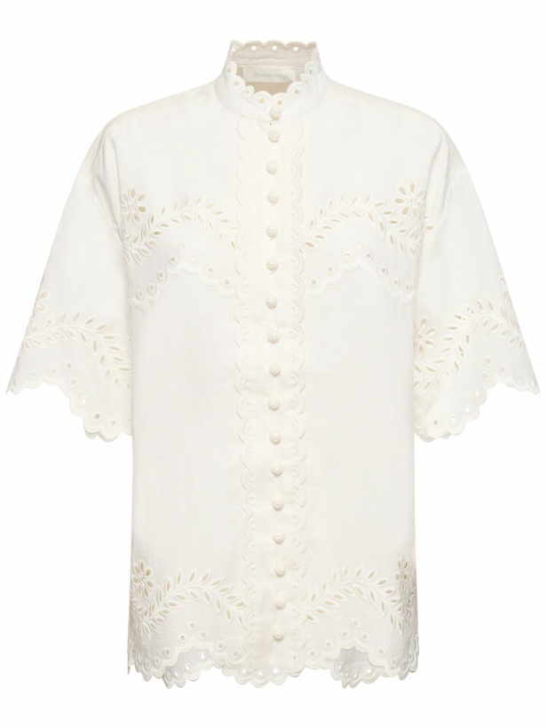 Photo: ZIMMERMANN - Junie Embroidered Cotton Shirt