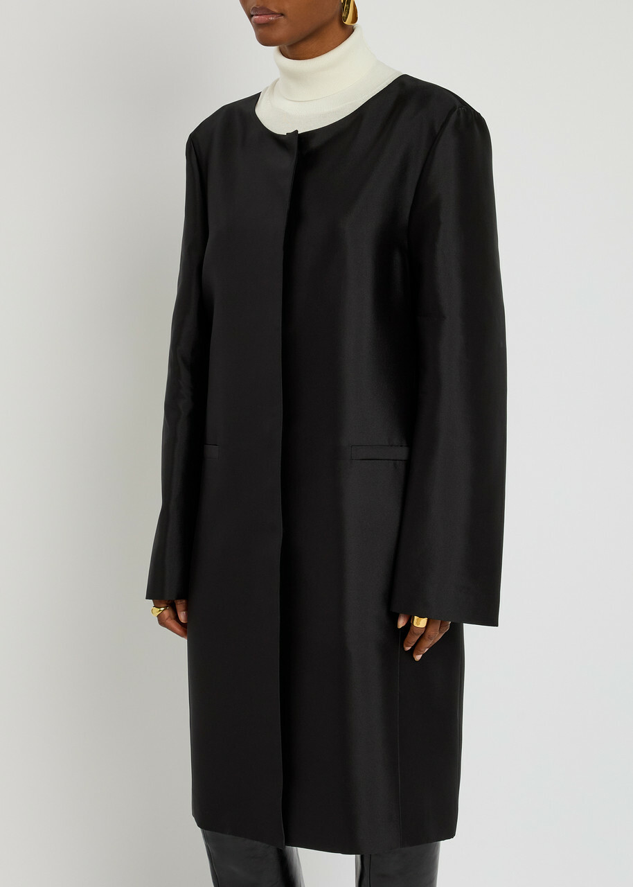 Toteme Silk-taffeta Coat Black