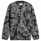 Universal Works Men's Flower Fleece Cardigan in Charcoal
