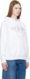 Casablanca Off-White Crystal Warped Logo Hoodie