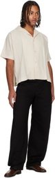 132 5. ISSEY MIYAKE Beige Flat Shirt