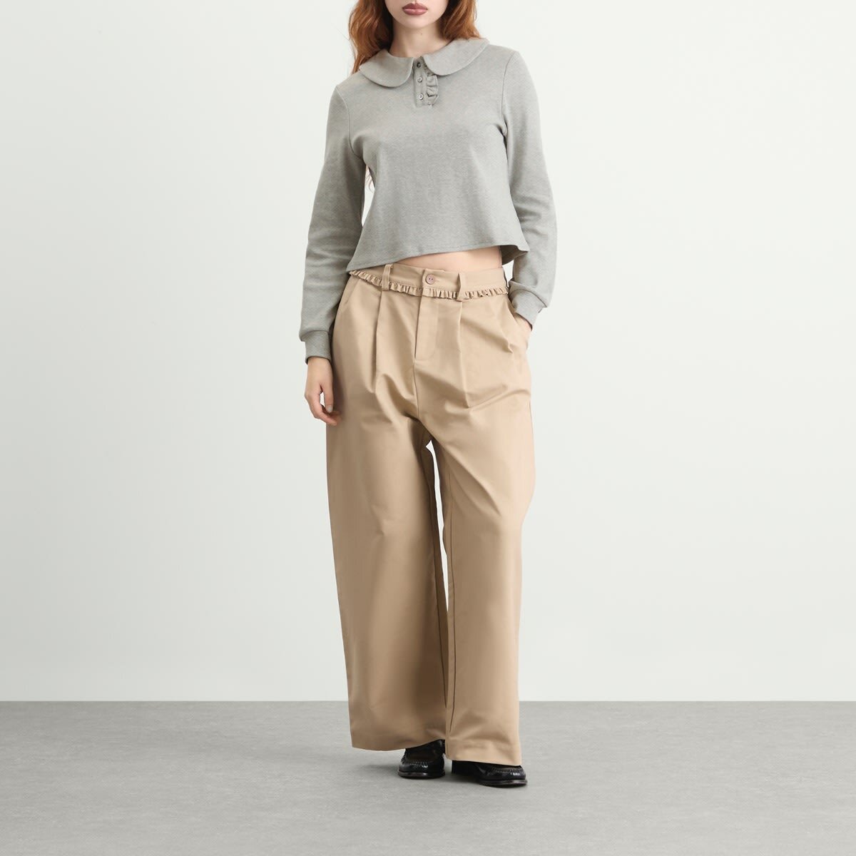 My Mum Made It Women's Polo Long Sleeve Top in Grey
