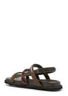 Moncler Vera Isla Grosgrain and Leather Sandals Brown