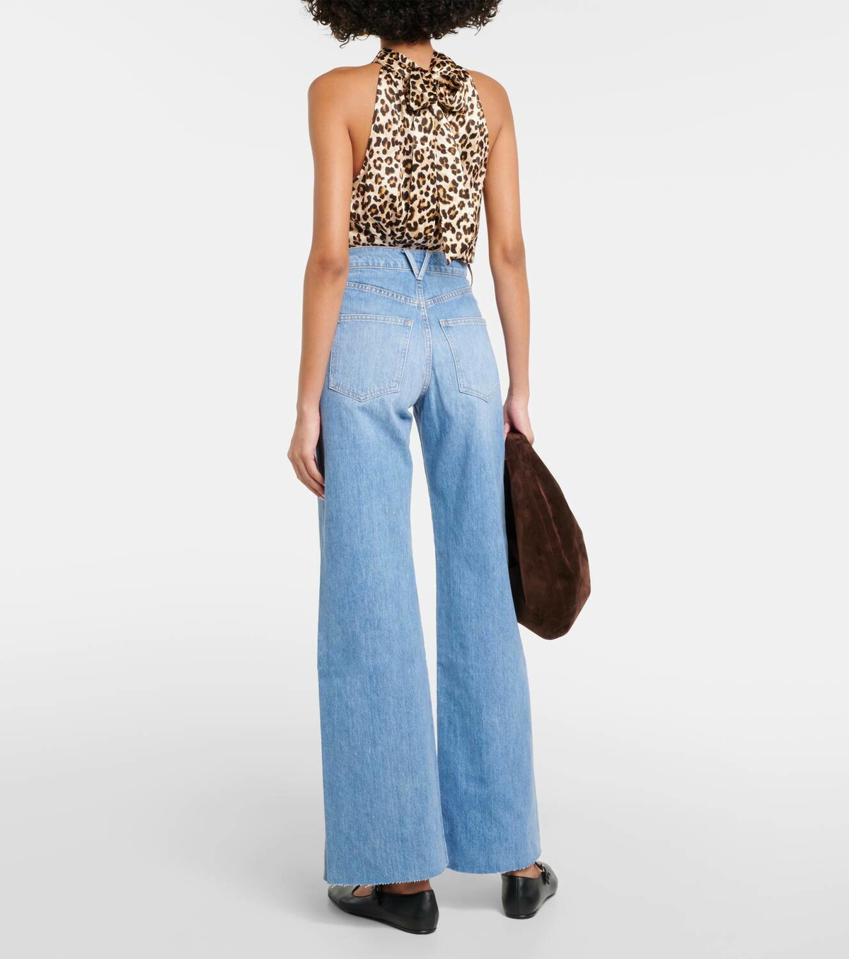 Veronica Beard Carson High-Rise Feather-trimmed Flared Jeans