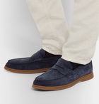 Brunello Cucinelli - Suede Penny Loafers - Blue