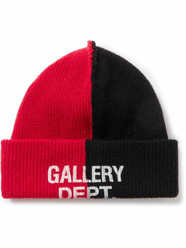 Photo: Gallery Dept. - Topanga Logo-Print Two-Tone Ribbed-Cotton Beanie