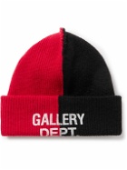 Gallery Dept. - Topanga Logo-Print Two-Tone Ribbed-Cotton Beanie