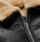 Officine Generale - Clyde Shearling-Lined Leather Aviator Jacket - Black