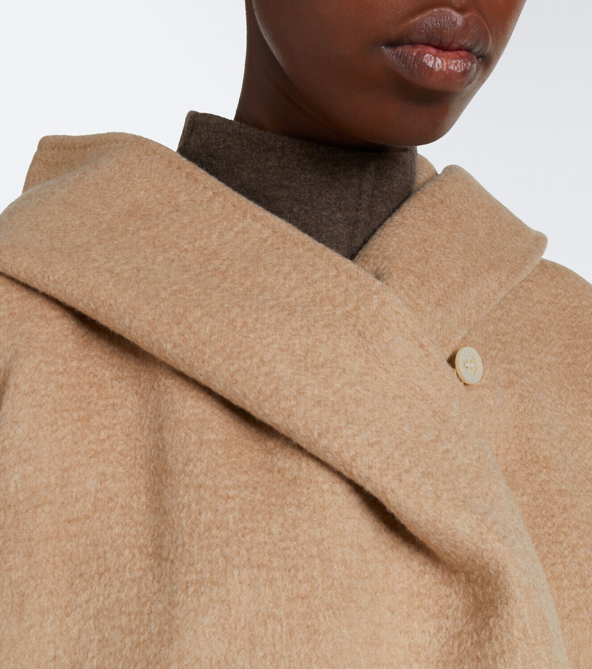 Max Mara Hooded camel hair and mohair coat