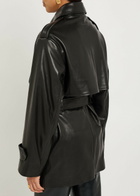 Nour Hammour Priya Belted Leather Jacket Black