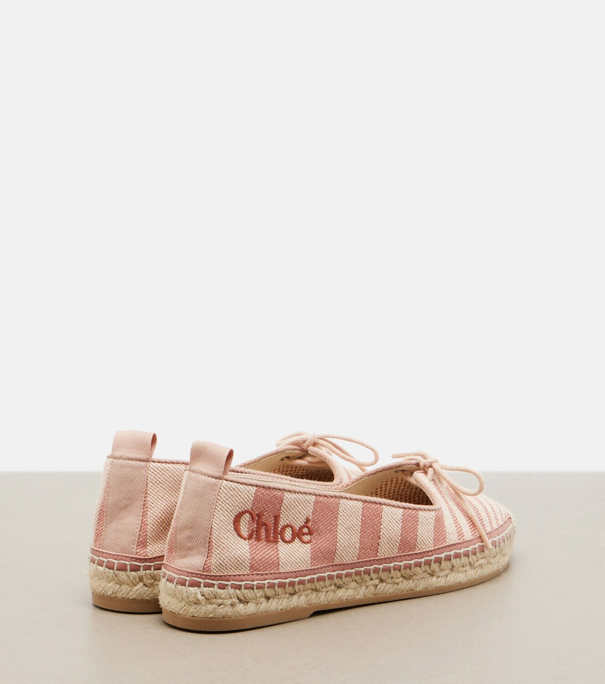 Chloé Isla striped canvas espadrilles