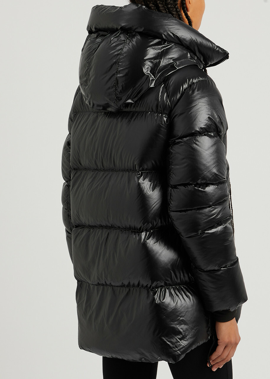 Canada Goose Women's Large Black Cypress Quilted Feather-Light Shell Coat Features a Drawstring Hood