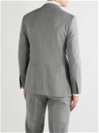 Kingsman - Conrad Slim-Fit Double-Breasted Herringbone Wool Suit Jacket - Gray
