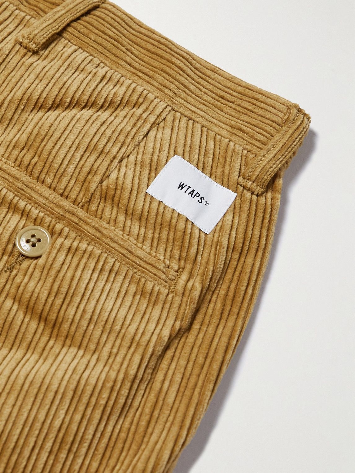WTAPS - Tuck 02 Tapered Pleated Cotton-Corduroy Trousers - Brown WTAPS