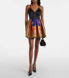 Versace Lace-trimmed silk-blend satin bodysuit