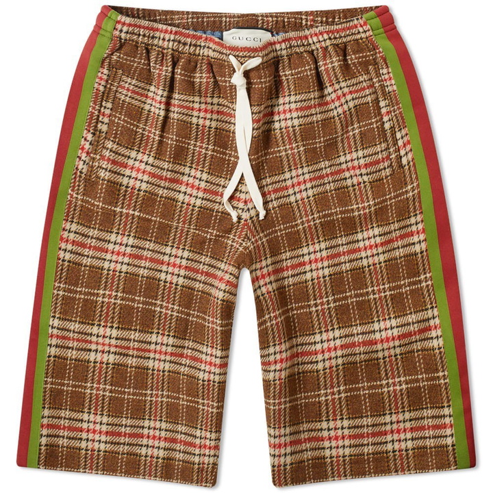 Photo: Gucci Gauzed Vintage Check Basket Short