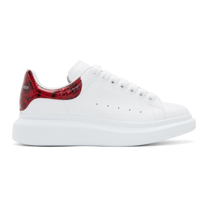 Photo: Alexander McQueen White and Red Python Oversized Sneakers
