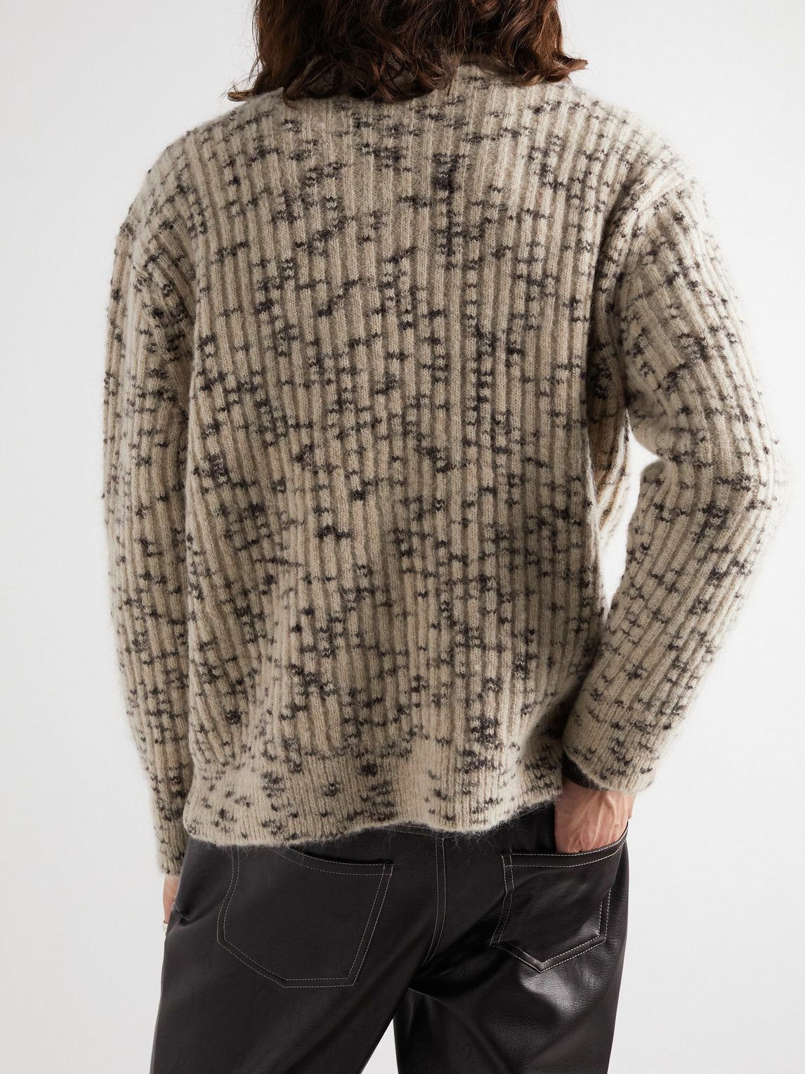 Raf Simons - Space-Dyed Ribbed-Knit Sweater - Neutrals Raf Simons
