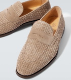 Brunello Cucinelli Woven suede penny loafers