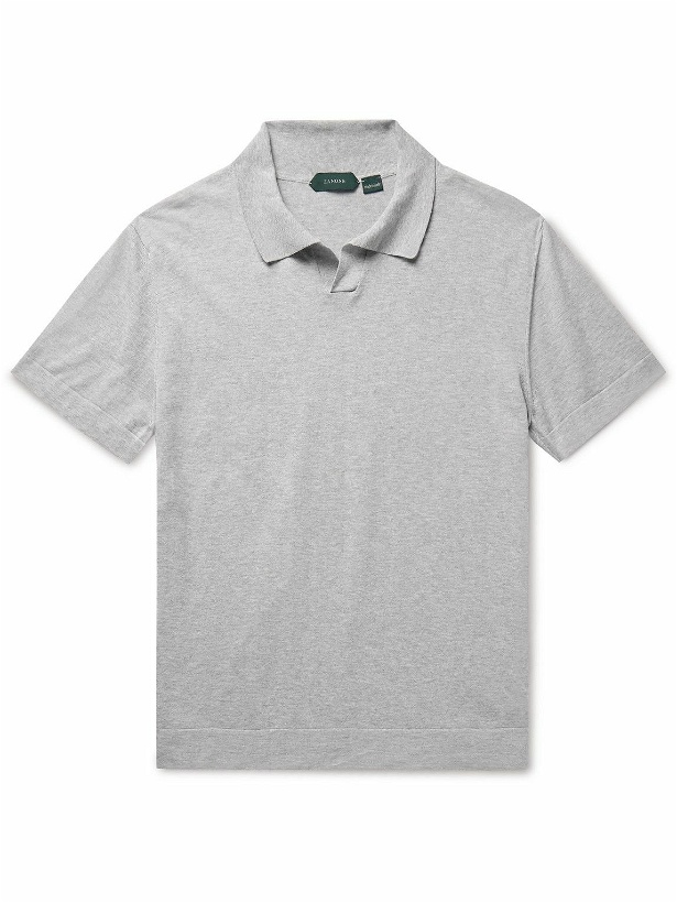 Photo: Incotex - Slim-Fit Cotton and Silk-Blend Polo Shirt - Gray