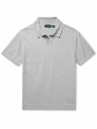 Incotex - Slim-Fit Cotton and Silk-Blend Polo Shirt - Gray
