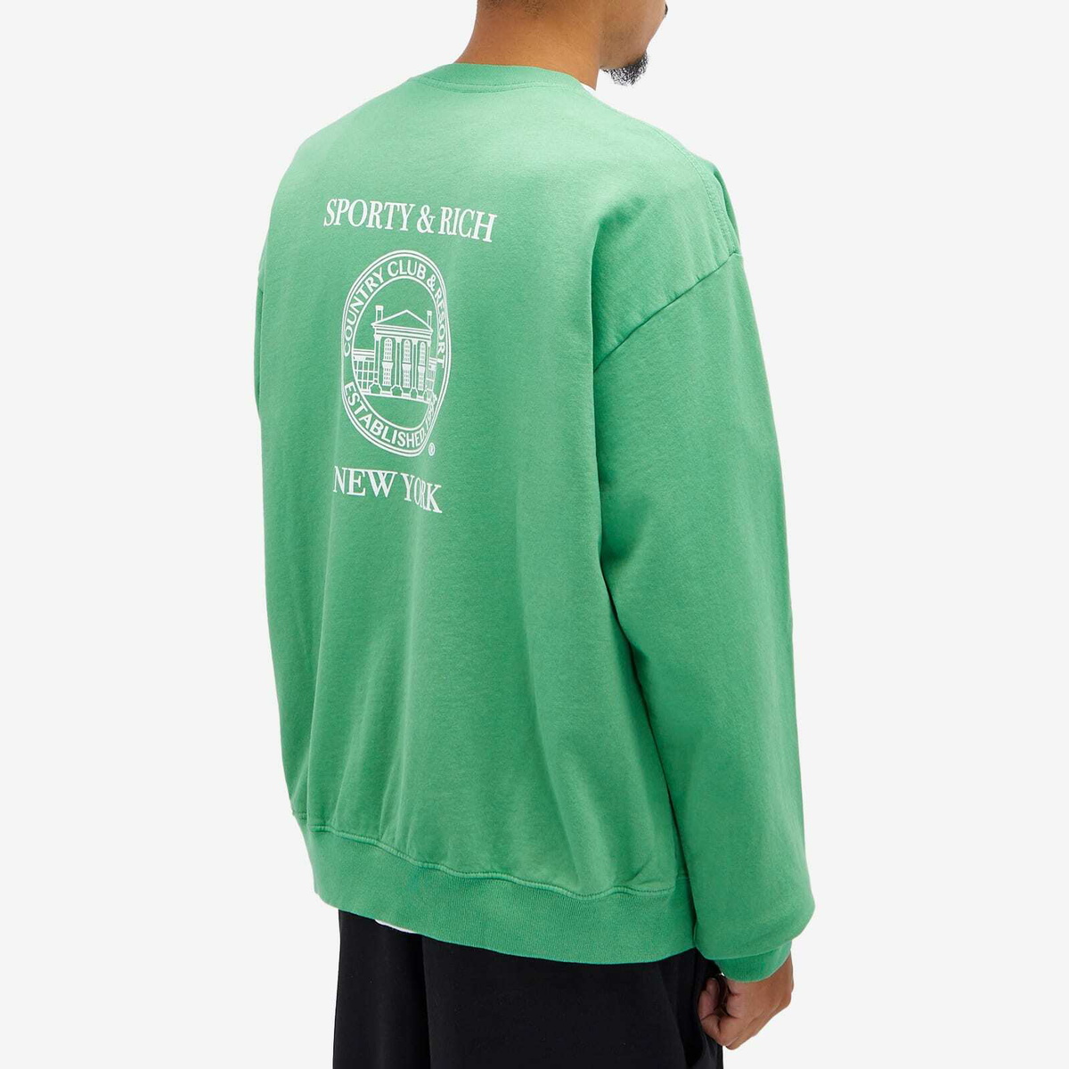 Sporty & Rich NY Resort Sweatshirt in Verde/White