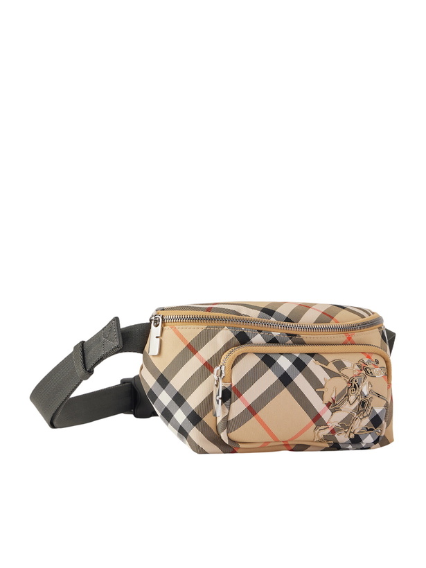 Photo: Burberry - Logo-Appliquéd Checked Twill Belt Bag