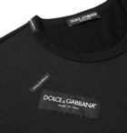 Dolce & Gabbana - Logo-Appliquéd Cotton-Jersey T-Shirt - Black