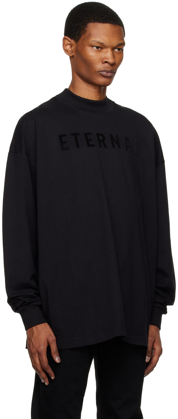 Fear of God Black Flocked Long Sleeve T-Shirt Fear Of God