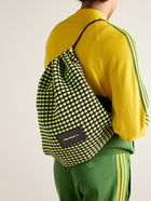 adidas Originals - Wales Bonner Faux Leather-Trimmed Crocheted Drawstring Backpack