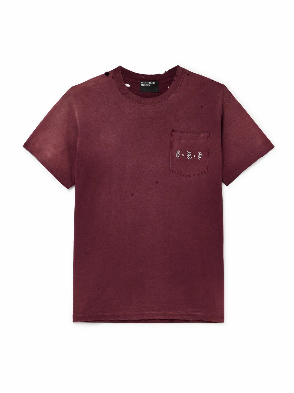 Tシャツ・カットソー ENFANTS RICHES DEPRIMES Cotton T-shirt with used effect Enfants Riches Deprimes Cotton Used Effect T-Shirt in White