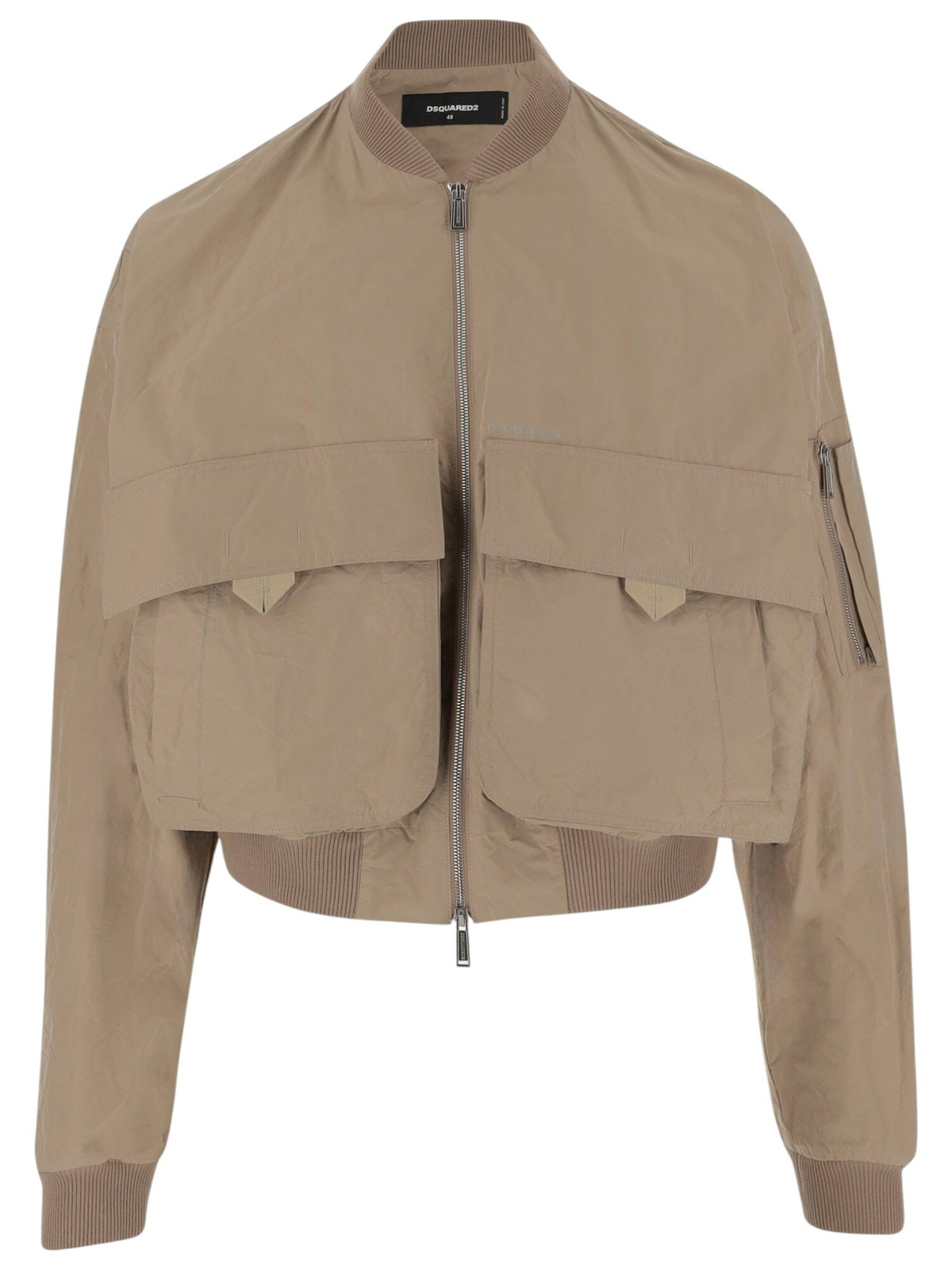 【送料&関税込】Dsquared2 Beige Cotton Jacket Dsquared2 Paint Splatter Cropped Tapered Beige Chino Pants