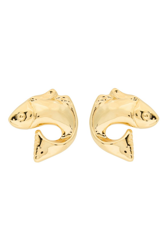 Photo: Jacquemus Les Boucles Poisson Fish Drop Earrings - Gold - One Size