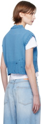 Marni Blue Cotton Sleeveless Crewneck Sweater
