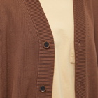 Auralee Men's Rib Knit Cardigan in Brown