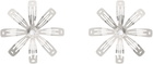 I'm Sorry by Petra Collins SSENSE Exclusive Silver D'heygere Edition Flower Hair Clip Earrings
