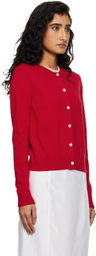 Dunst Red Essential Crewneck Knit Cardigan