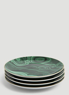 L'Objet Set-of-Four Malachite Dessert Plates
