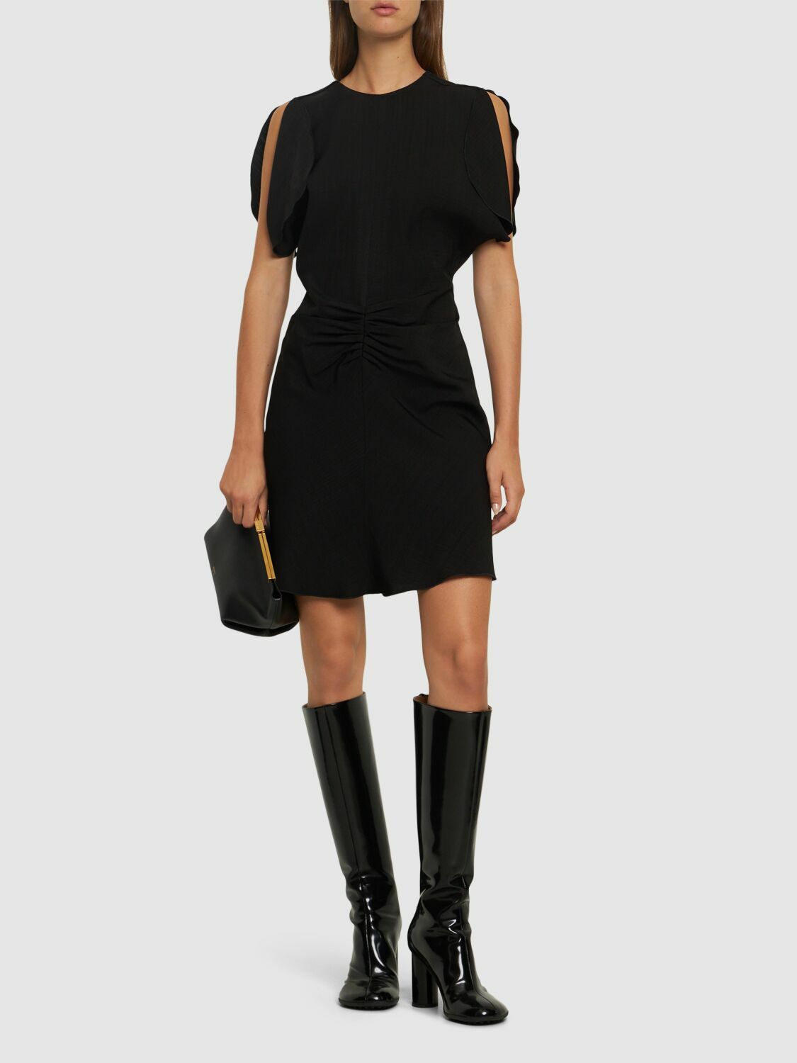 knee length dresses for ladies Gathered Waist Mini Dress by Victoria Beckham main image 0